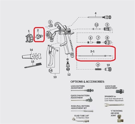 W-200 Integra FT Fluid Nozzle + Fluid Needle Set 0,8